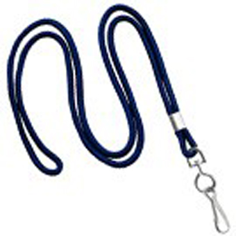 BRADY PEOPLE ID, 3/8 INCH WIDE NAVY BLUE LANYARD, BREAKAWAY, U-CLIP FITTING, PACK OF 100
